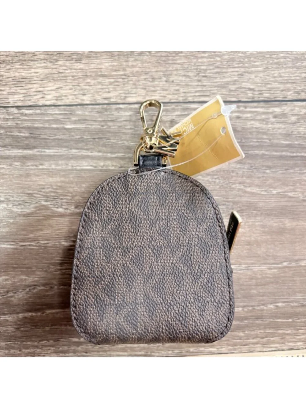 NEW Michael Kors Jet Set Travel XS Backpack Charm Keychain Brown/Black Gold